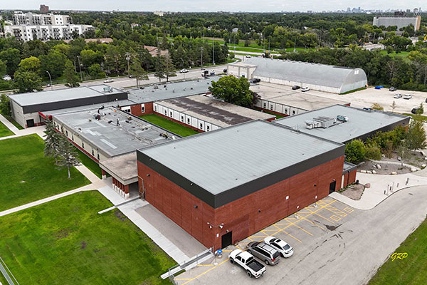 Aerial view of Charleswood Junior High School
