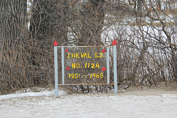 Cheval School commemorative sign