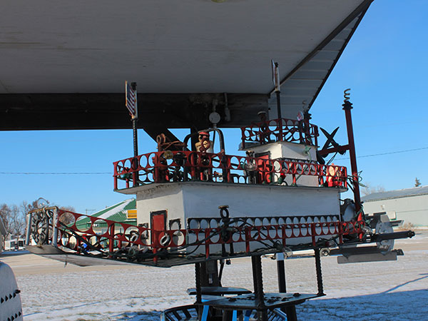 Model of the steamboat Cheyenne at the monument