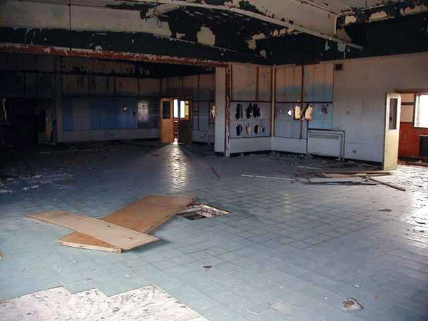The messes inside the former HMCS Churchill, with sliding panels that could be used to separate officers from other personnel
