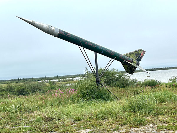 Roadside rocket at the Churchill Rocket Range