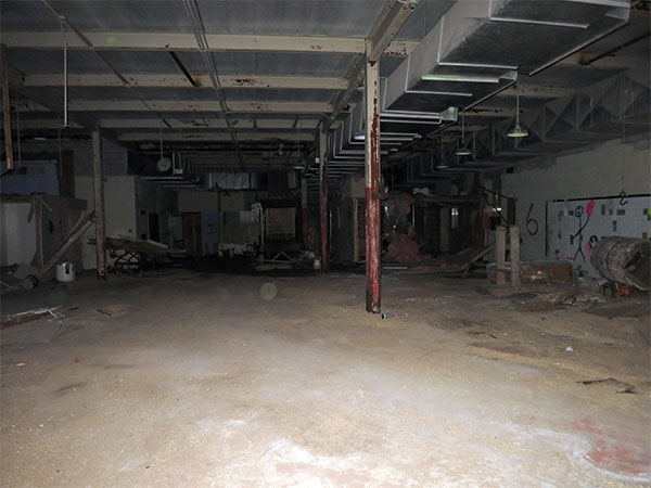 Interior of the former L9 Building from Fort Churchill