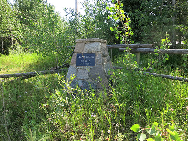 Clear Creek School commemorative monument