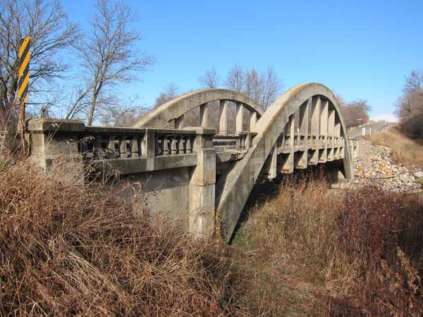 Concrete bowstring arch bridge near Clearwater