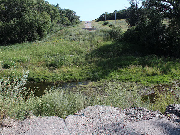 Site of the former concrete bowstring arch bridge near Clearwater