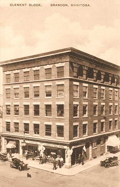 Postcard view of the Clement Block