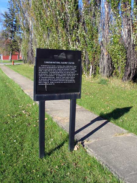 CNR Station commemorative sign at Roland