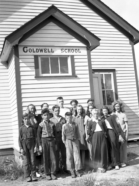 Students in front of Coldwell School