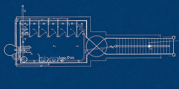 Architectural plan for the lower level layout of the Comfort Station on Fort Street