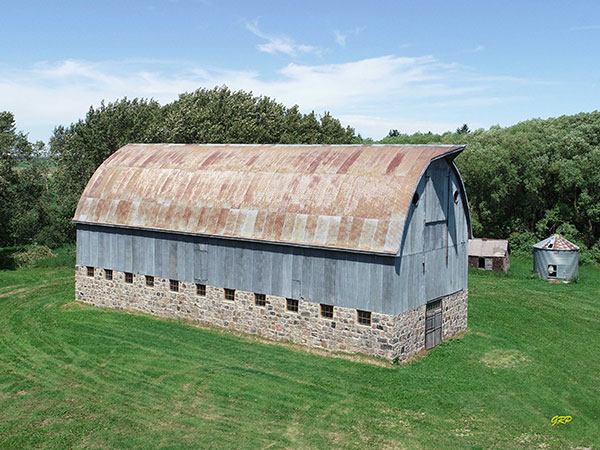 Aerial view of Comte Barn