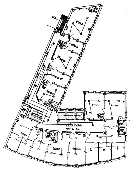 Architectural plans for the tenth floor of the Confederation Life Building