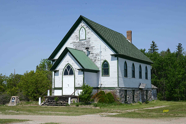 Crandall United Church and commemorative monument