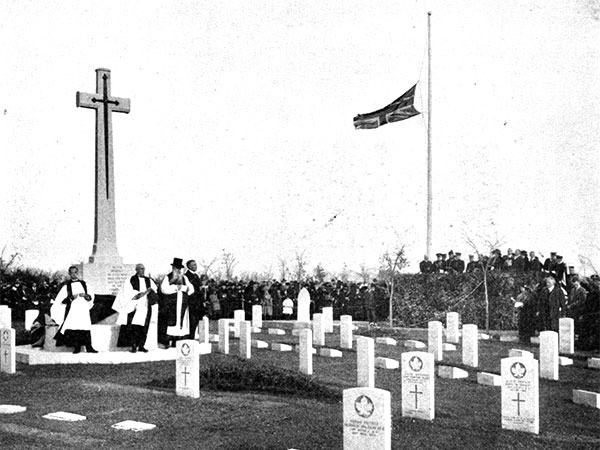 Cross of Sacrifice dedication in Brookside Cemetery