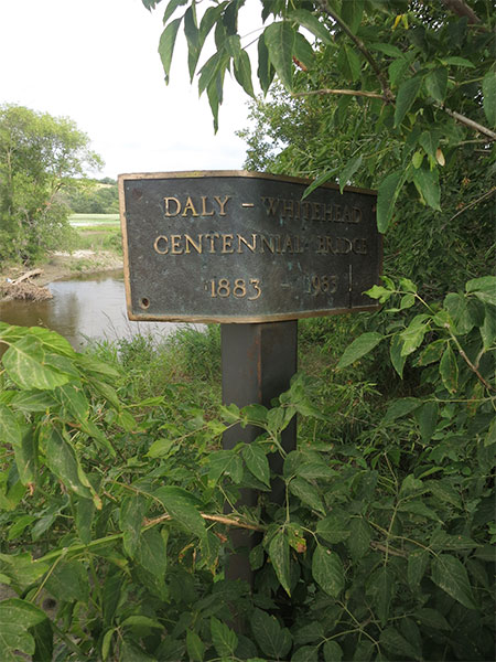 Commemorative plaque at the Daly-Whitehead Centennial Bridge
