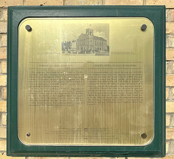 Manitoba Heritage Council commemorative plaque