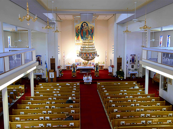 Interior of the Ukrainian Catholic Church of the Resurrection