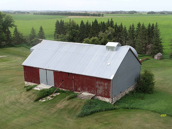 Aerial view of the Davidson Barn