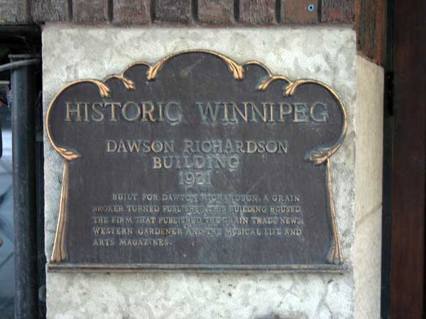 Dawson Richardson Building commemorative plaque