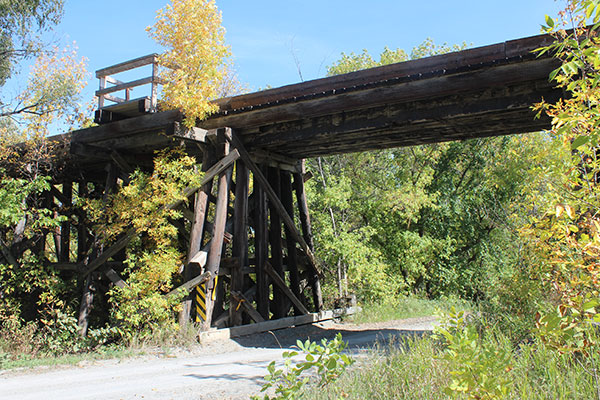 The former Canadian National Railway Bridge near Deerwood