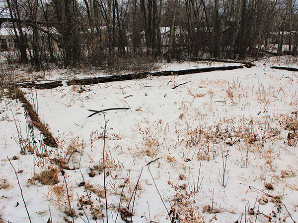 Foundation for the former Dnister School building in Gimli