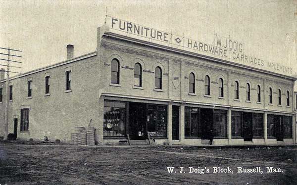 Postcard view of the Doig Block