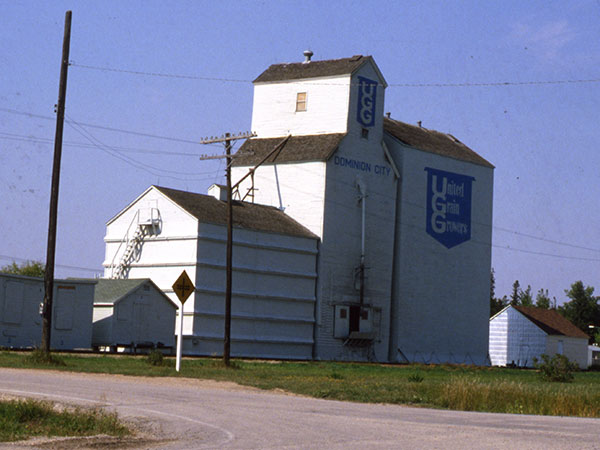 The former Manitoba Pool and UGG grain elevator at Dominion City