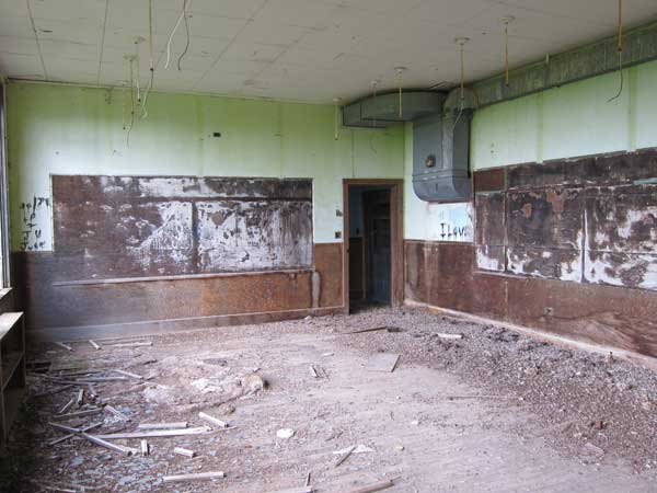 Interior of the former Duck Mountain School building