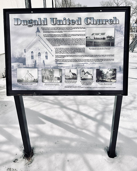 Dugald United Church interpretive sign
