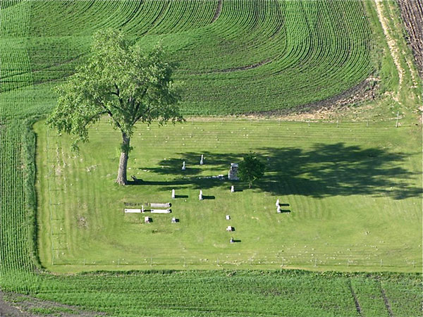 Aerial view of Eigengrund Cemetery