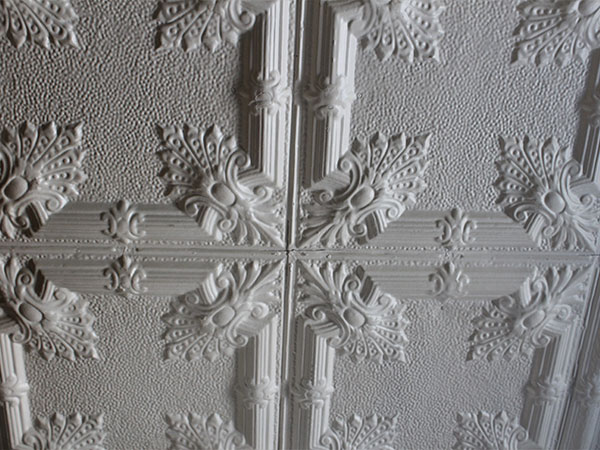 Original ceiling tiles of Elie General Store