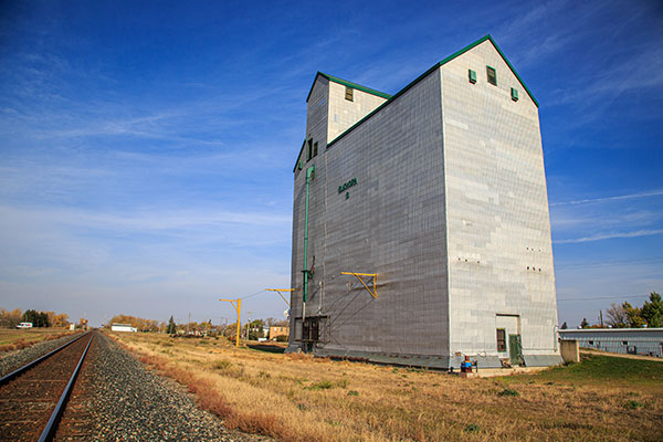 The former Manitoba Pool grain elevator B at Elkhorn