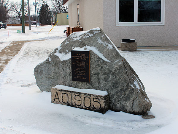 Elm Creek School commemorative monument