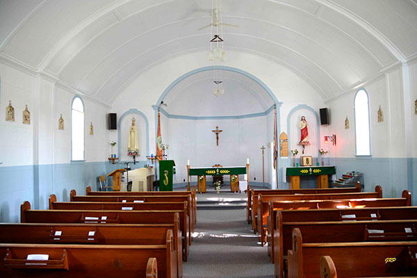 Interior of Sacred Heart Roman Catholic Church at Elphinstone