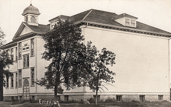 Postcard view of Emerson School