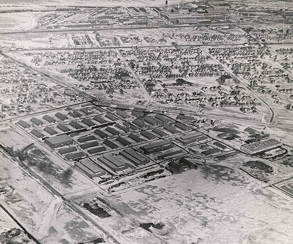 Aerial view of No. 2 Equipment Depot / No. 7 Equipment Depot / Carpiquet Barracks