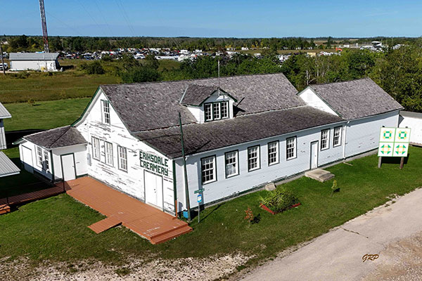 Aerial view of the Eriksdale Creamery Museum