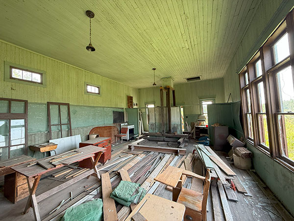 Interior of the former Erinside School building