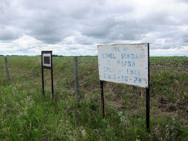 Ethel School commemorative sign