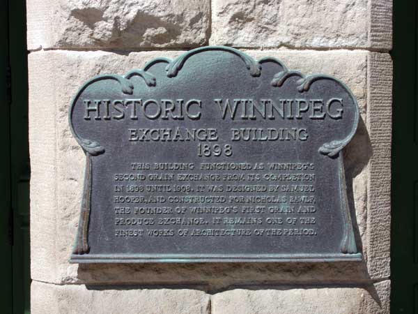 Grain Exchange Building commemorative plaque
