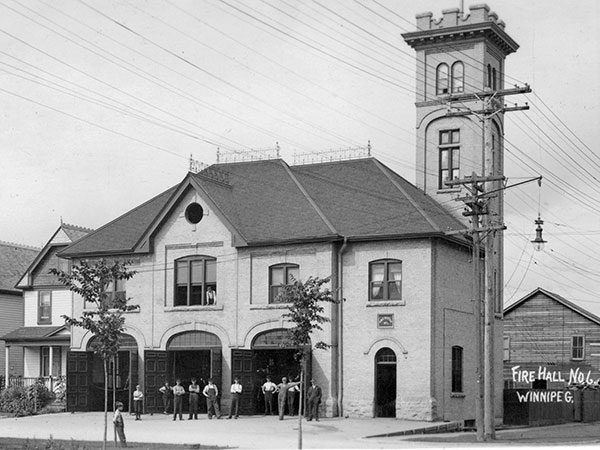Postcard view of Fire Hall No. 6
