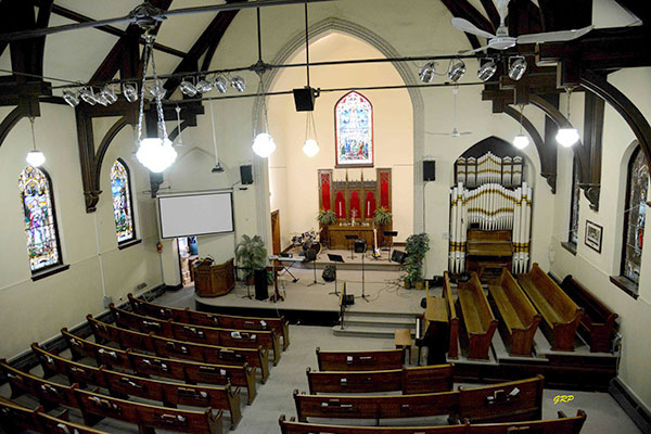 Interior of the First English Lutheran Church / City Baptist Church