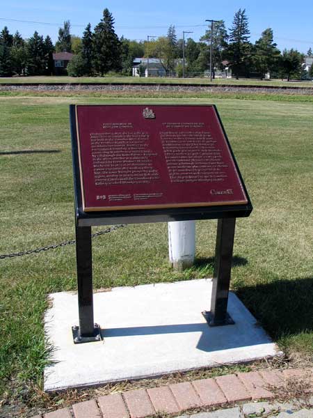 First railway in Western Canada commemorative plaque