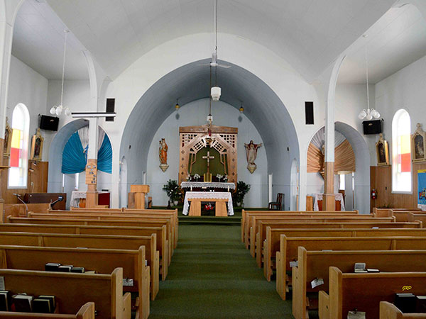 Interior of Immaculate Conception Roman Catholic Church at Fisher Branch