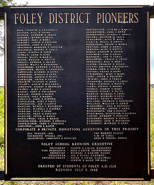 Foley School commemorative plaque