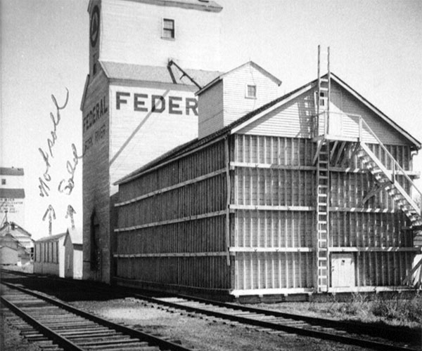 Former Federal grain elevator at Fork River