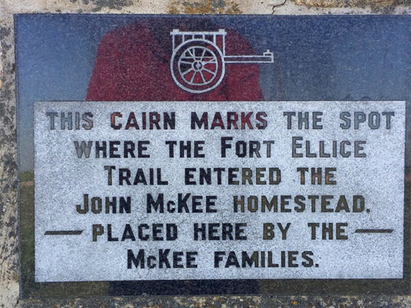 Fort Ellice Trail monument plaque