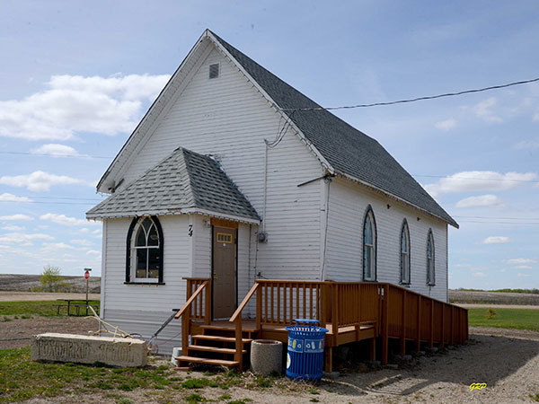 The former St. George's Anglican Church at the Foxwarren Museum