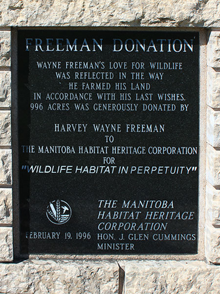 Plaque on Freeman Conservation Monument