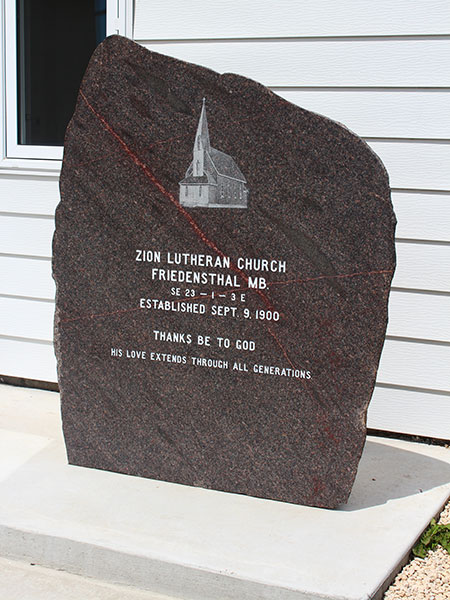 Zion Evangelical Lutheran monument