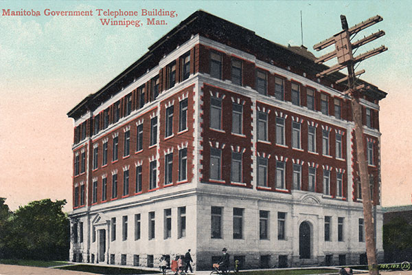 Postcard view of the Garry Telephone Exchange Building